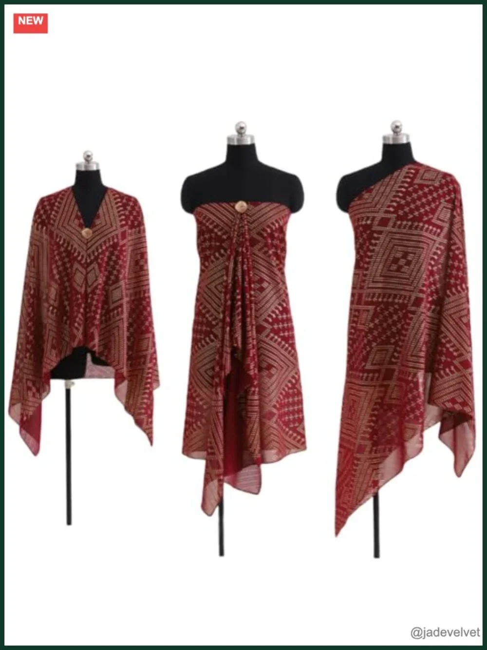 1920s Floral Design Faux Assuit Foil Print Chiffon Scarf